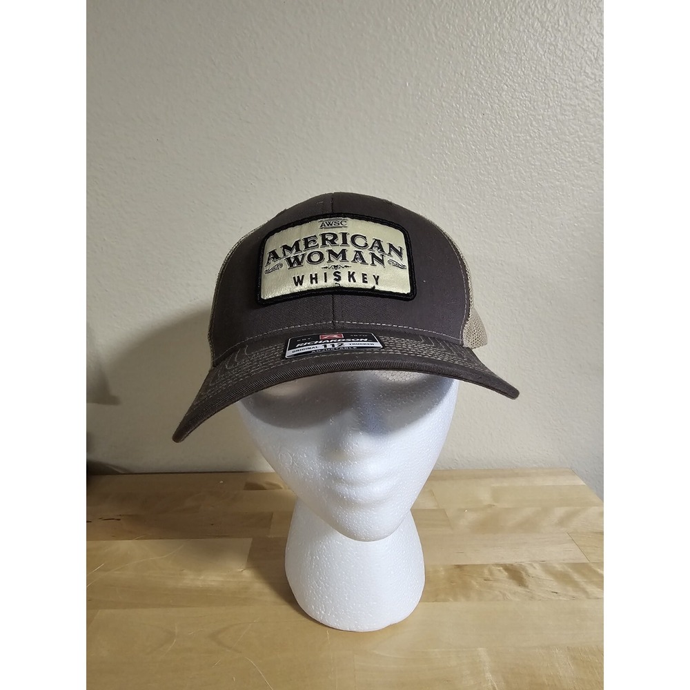 American Women Whiskey Hat Cap Trucker Mesh Strap Back Adjustable Richardson